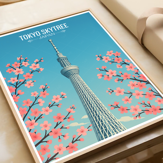 Tokyo Skytree - Japan - Travel Art Wall Deco Poster - Art Print - Travel Art Poster