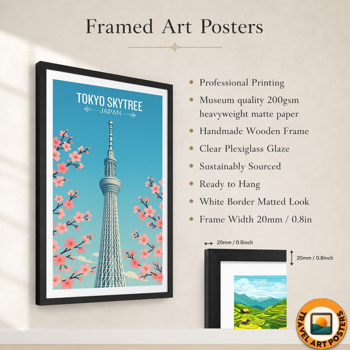 Tokyo Skytree - Japan - Travel Art Wall Deco Poster - Art Print - Travel Art Poster