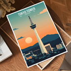 Tokyo Tower - Japan - Travel Art Wall Deco Poster - Art Print - Travel Art Poster