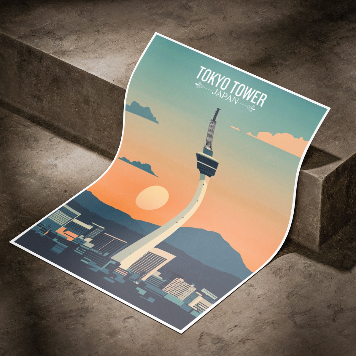 Tokyo Tower - Japan - Travel Art Wall Deco Poster - Art Print - Travel Art Poster