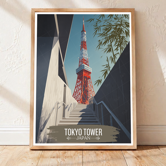 Tokyo Tower - Minato - Japan - Travel Art Wall Deco Poster - Art Print - Travel Art Poster