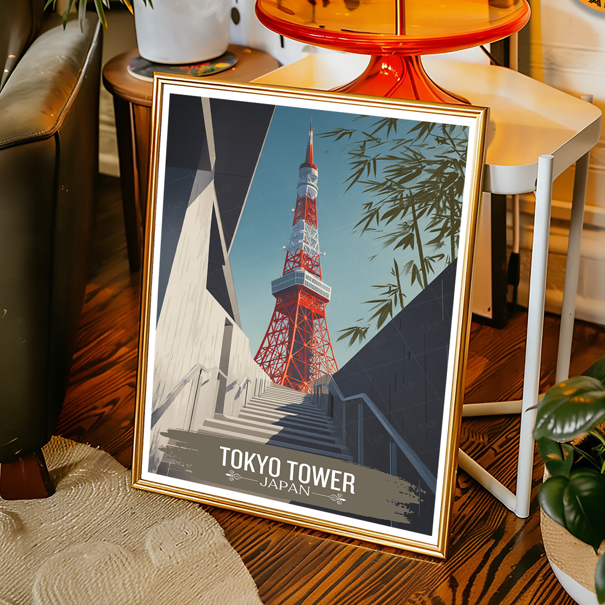 Tokyo Tower - Minato - Japan - Travel Art Wall Deco Poster - Art Print - Travel Art Poster