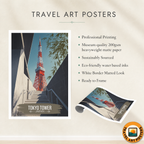 Tokyo Tower - Minato - Japan - Travel Art Wall Deco Poster - Art Print - Travel Art Poster
