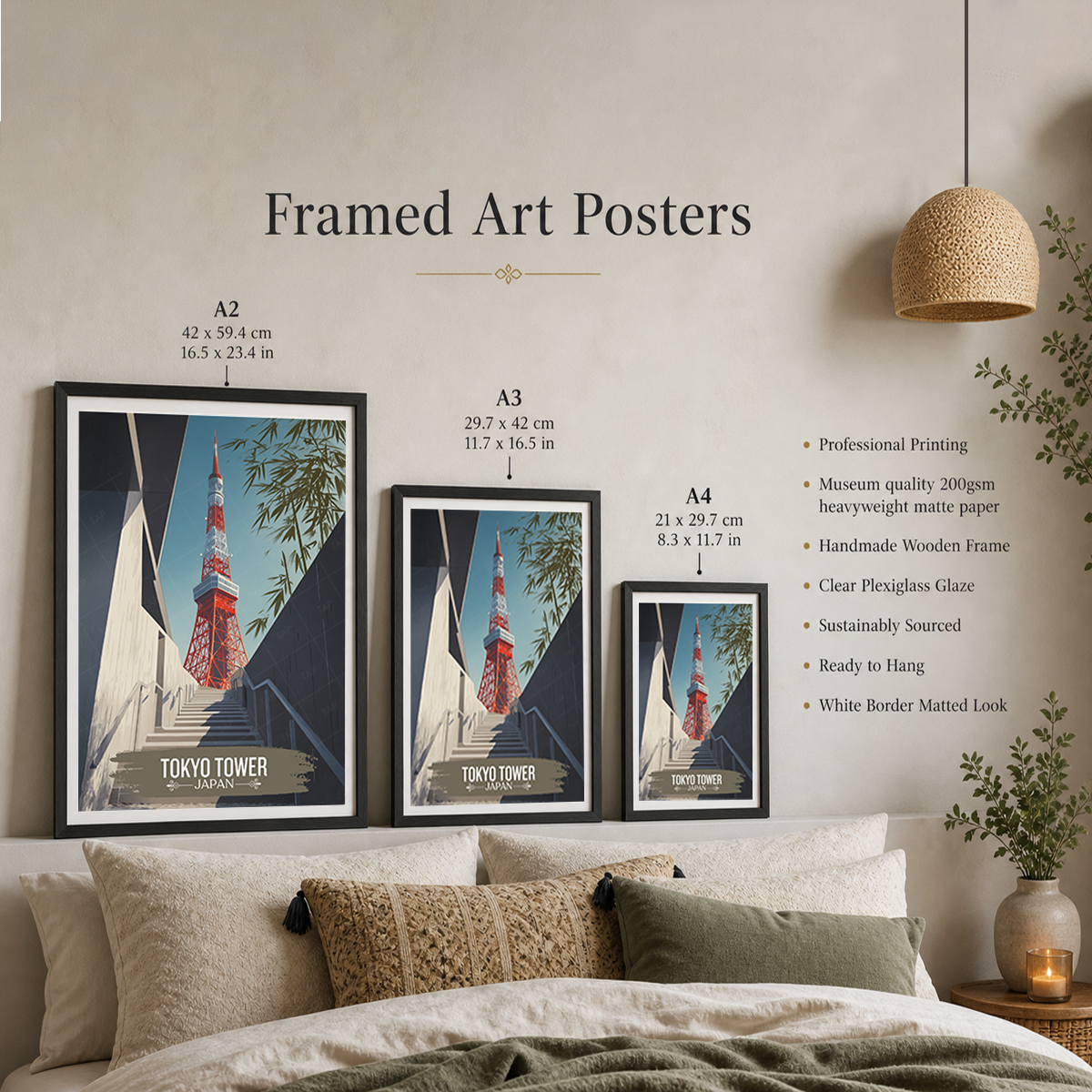 Tokyo Tower - Minato - Japan - Travel Art Wall Deco Poster - Art Print - Travel Art Poster