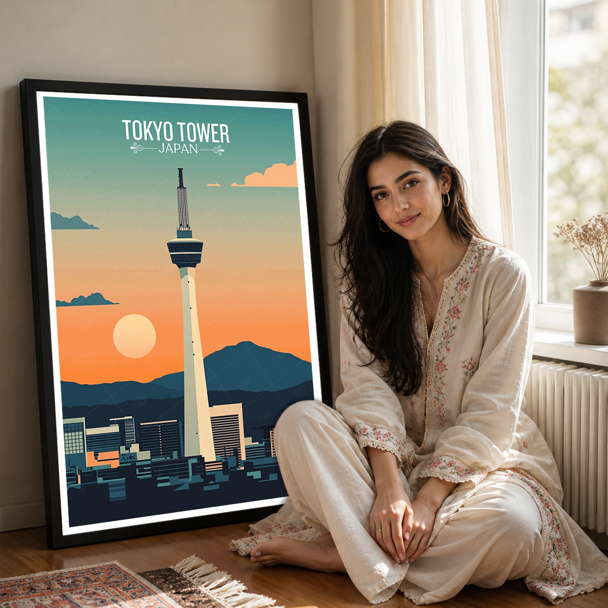 Tokyo Tower - Japan - Travel Art Wall Deco Poster - Art Print - Travel Art Poster