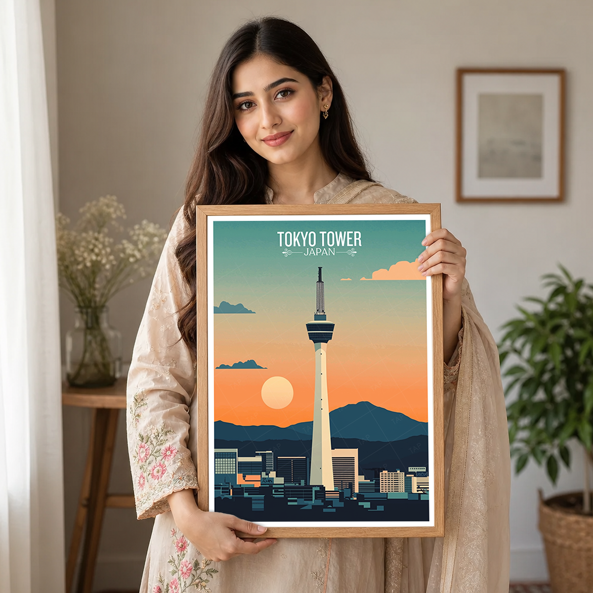 Tokyo Tower - Japan - Travel Art Wall Deco Poster - Art Print - Travel Art Poster