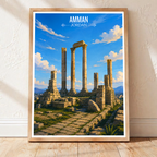 Amman - Jordan - Travel Art Wall Deco Poster - Art Print - Travel Art Poster