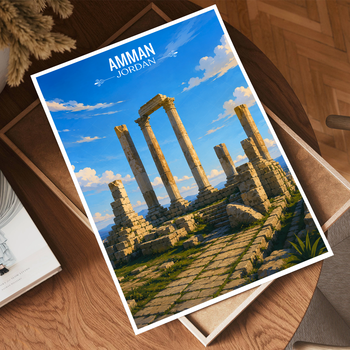 Amman - Jordan - Travel Art Wall Deco Poster - Art Print - Travel Art Poster