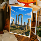 Amman - Jordan - Travel Art Wall Deco Poster - Art Print - Travel Art Poster