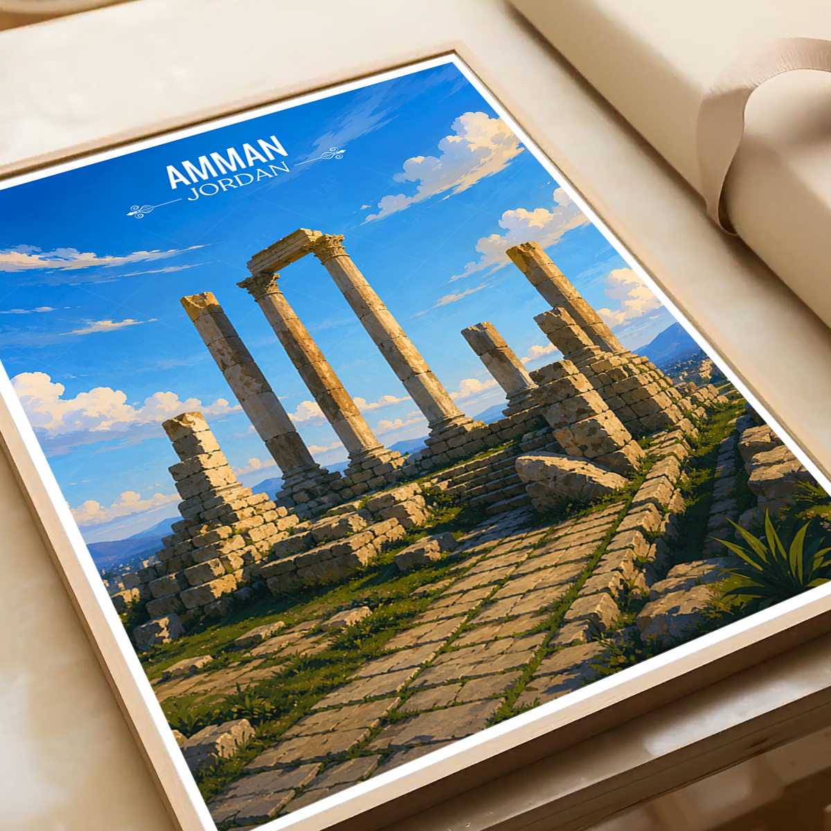 Amman - Jordan - Travel Art Wall Deco Poster - Art Print - Travel Art Poster
