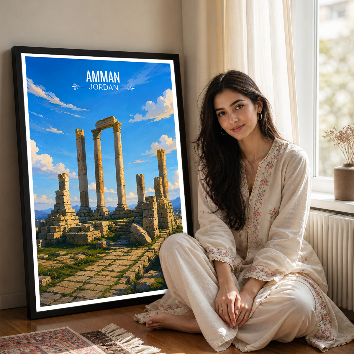 Amman - Jordan - Travel Art Wall Deco Poster - Art Print - Travel Art Poster
