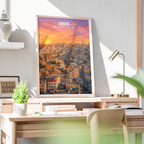 Amman City - Jordan - Travel Art Wall Deco Poster - Art Print - Travel Art Poster