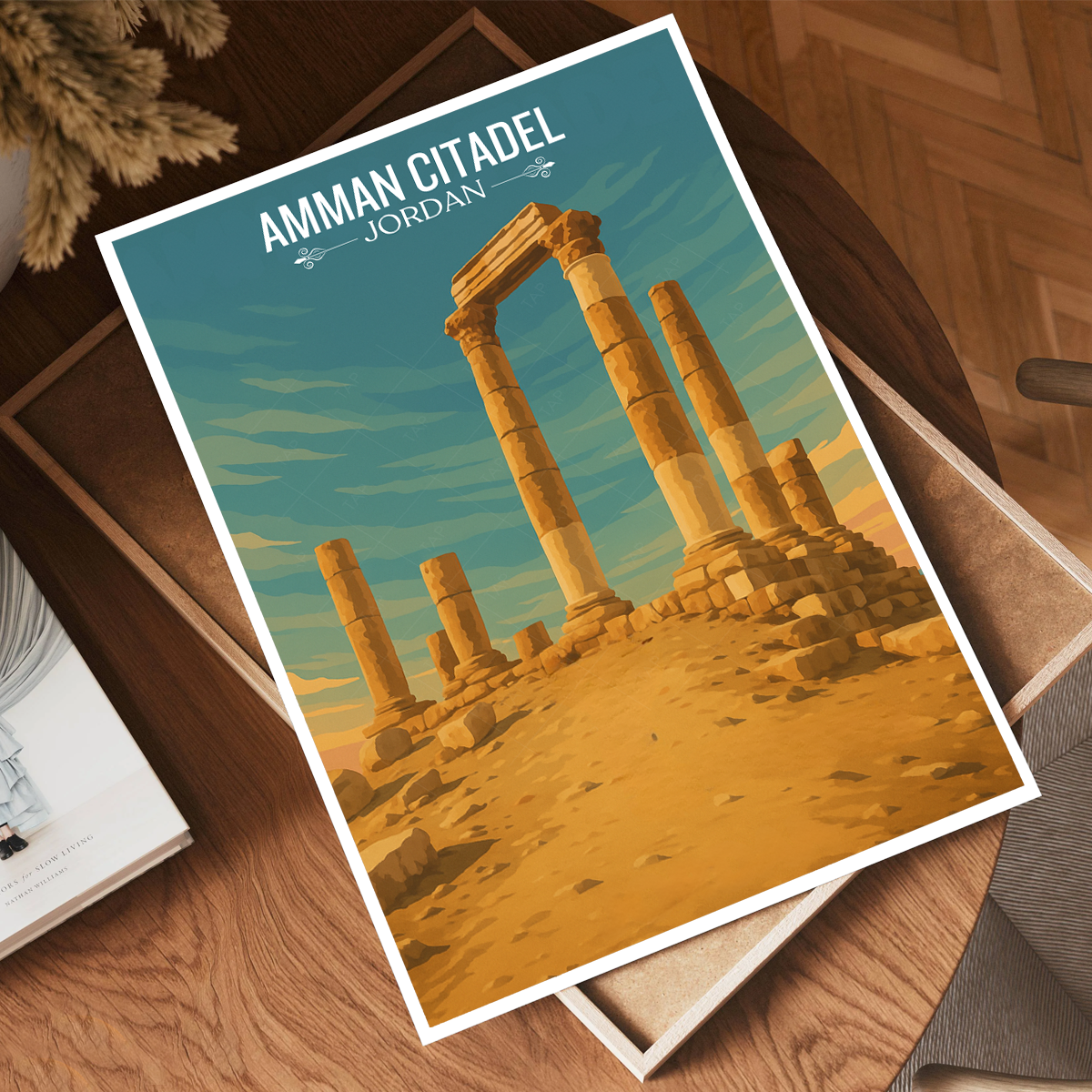 Amman Citadel - Jordan - Travel Art Wall Deco Poster - Art Print - Travel Art Poster