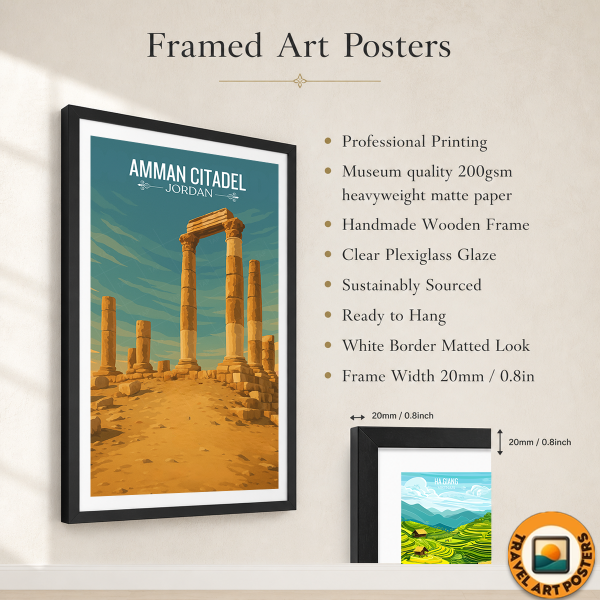 Amman Citadel - Jordan - Travel Art Wall Deco Poster - Art Print - Travel Art Poster