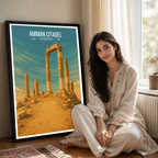 Amman Citadel - Jordan - Travel Art Wall Deco Poster - Art Print - Travel Art Poster