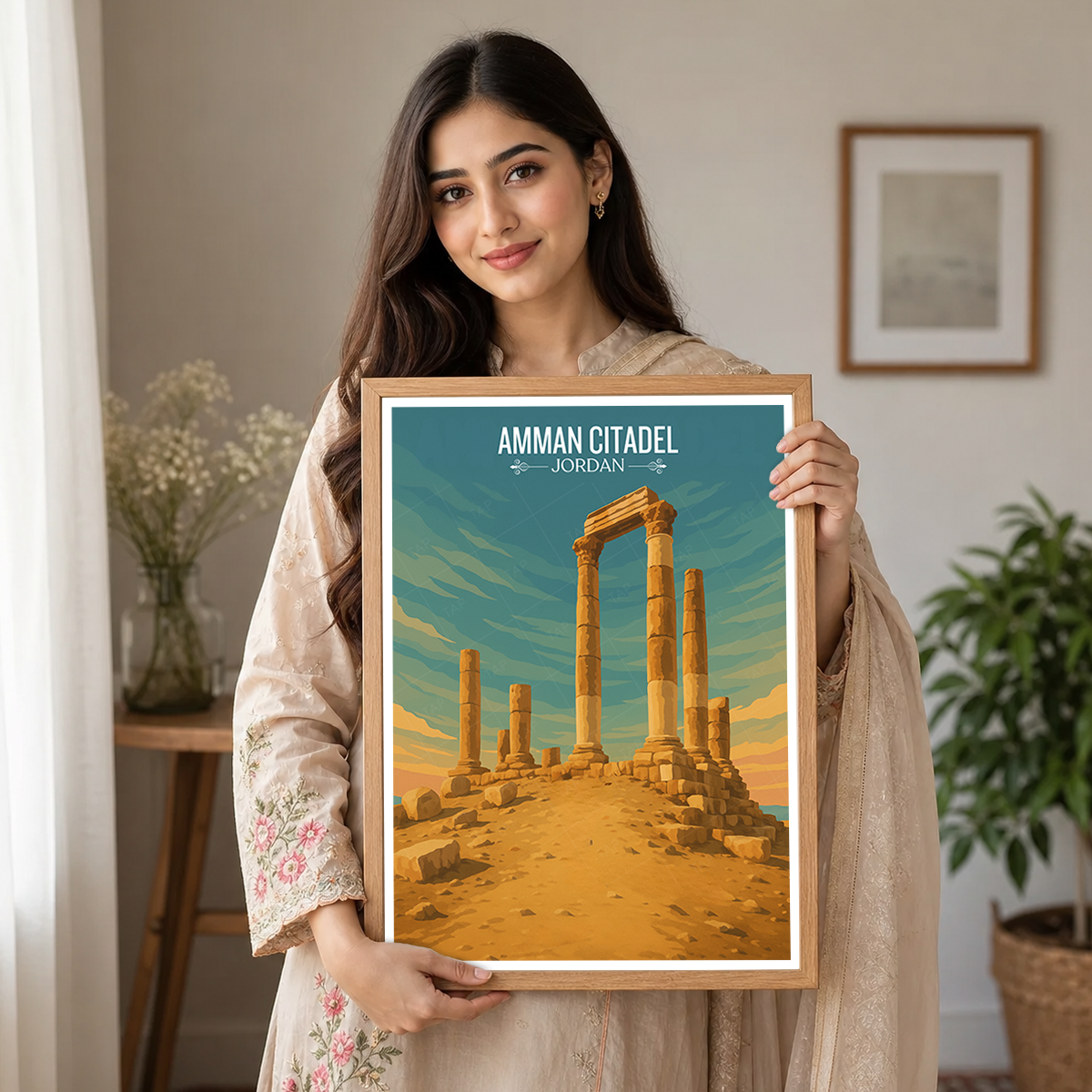 Amman Citadel - Jordan - Travel Art Wall Deco Poster - Art Print - Travel Art Poster