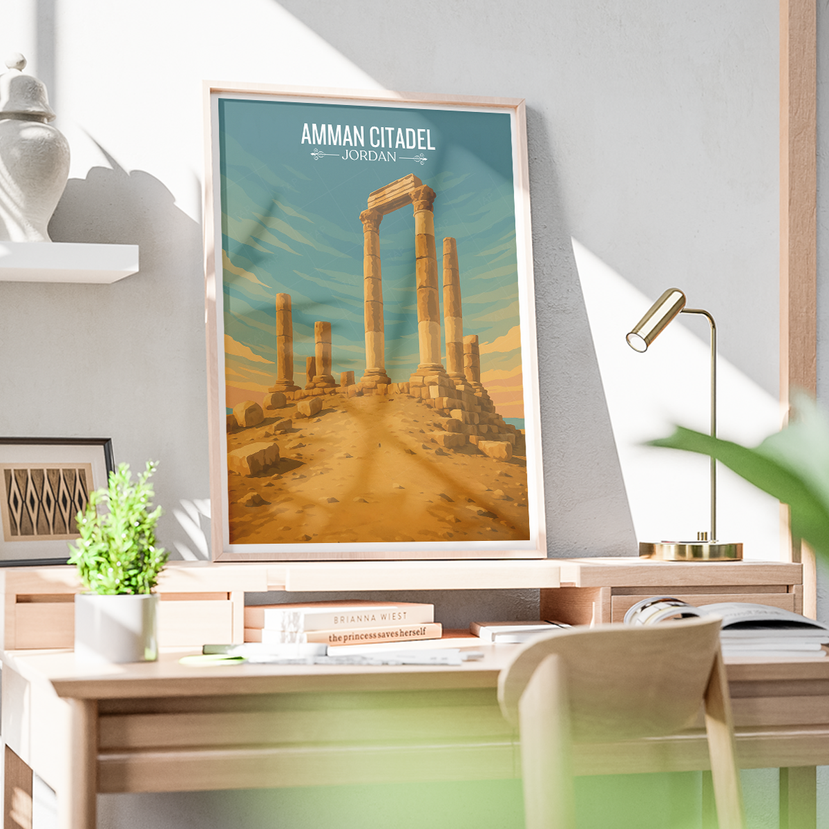 Amman Citadel - Jordan - Travel Art Wall Deco Poster - Art Print - Travel Art Poster