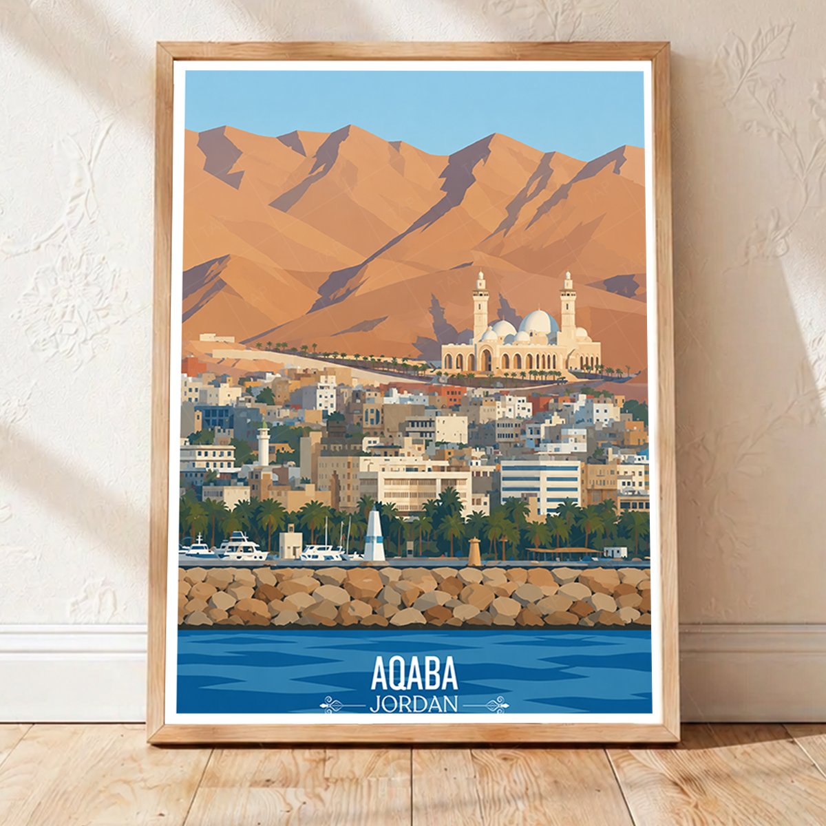 Aqaba Fort - Jordan - Travel Art Wall Deco Poster - Art Print - Travel Art Poster