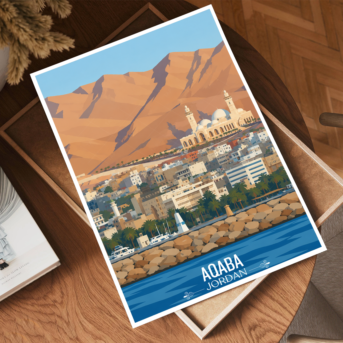 Aqaba Fort - Jordan - Travel Art Wall Deco Poster - Art Print - Travel Art Poster