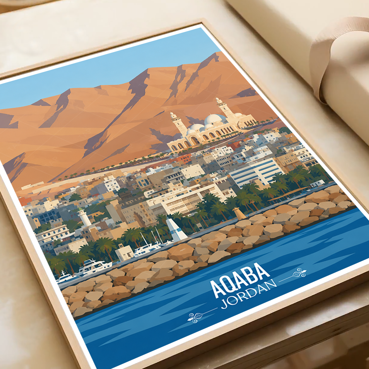 Aqaba Fort - Jordan - Travel Art Wall Deco Poster - Art Print - Travel Art Poster