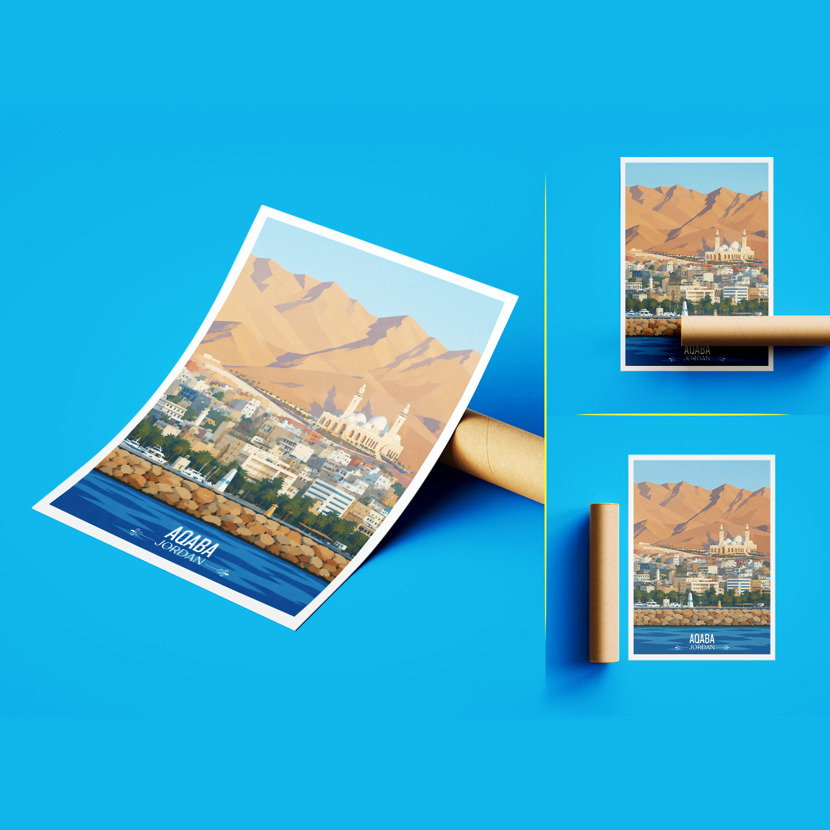 Aqaba Fort - Jordan - Travel Art Wall Deco Poster - Art Print - Travel Art Poster
