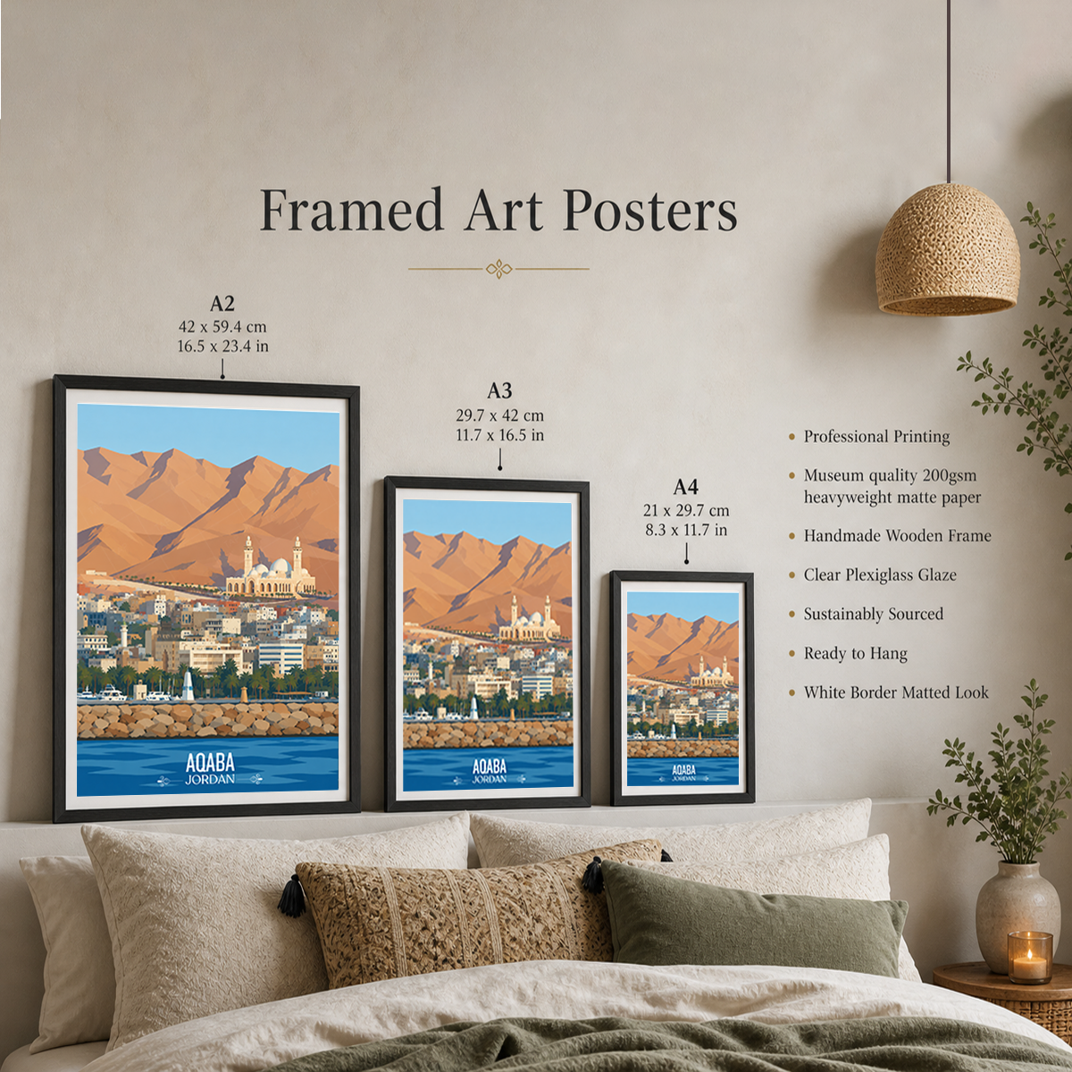 Aqaba Fort - Jordan - Travel Art Wall Deco Poster - Art Print - Travel Art Poster