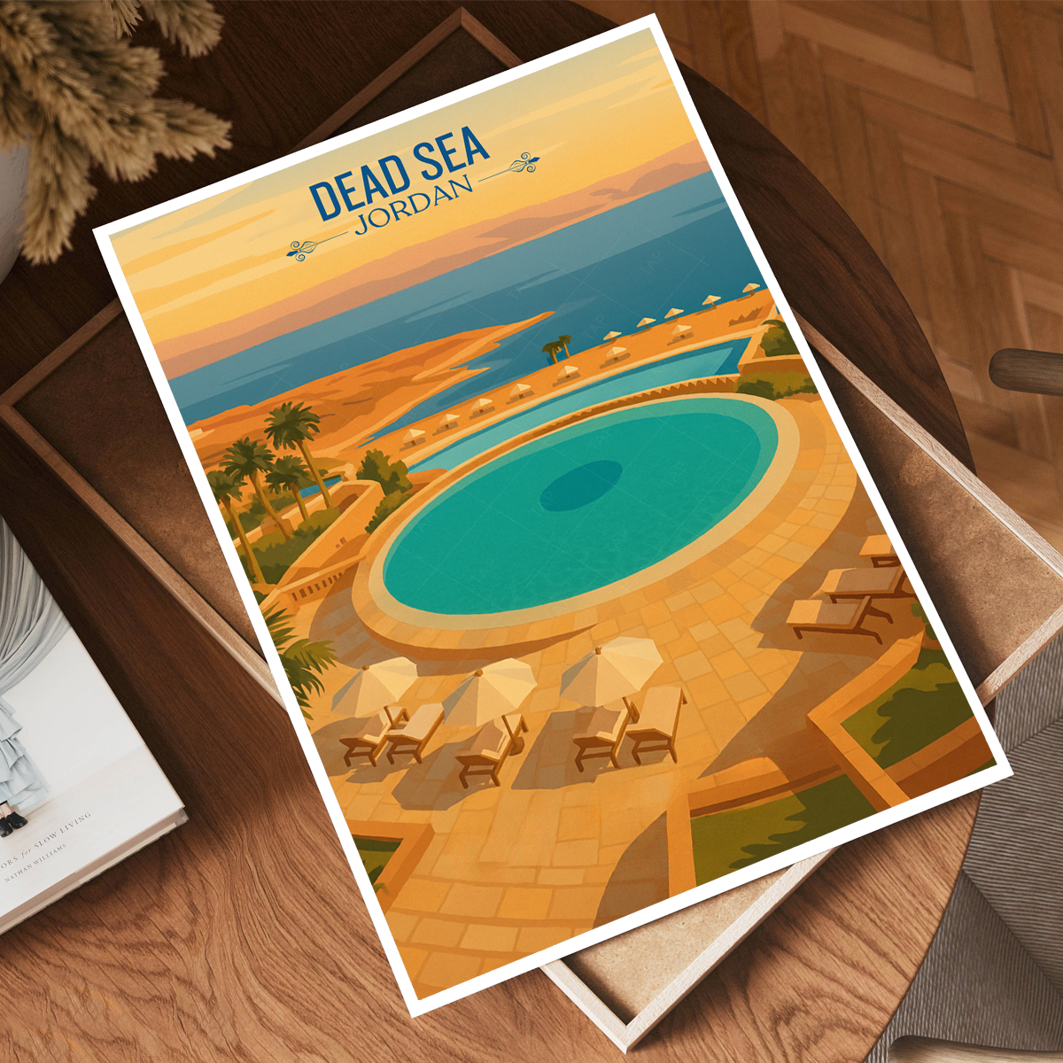 Dead Sea - Jordan - Travel Art Wall Deco Poster - Art Print - Travel Art Poster