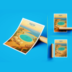 Dead Sea - Jordan - Travel Art Wall Deco Poster - Art Print - Travel Art Poster