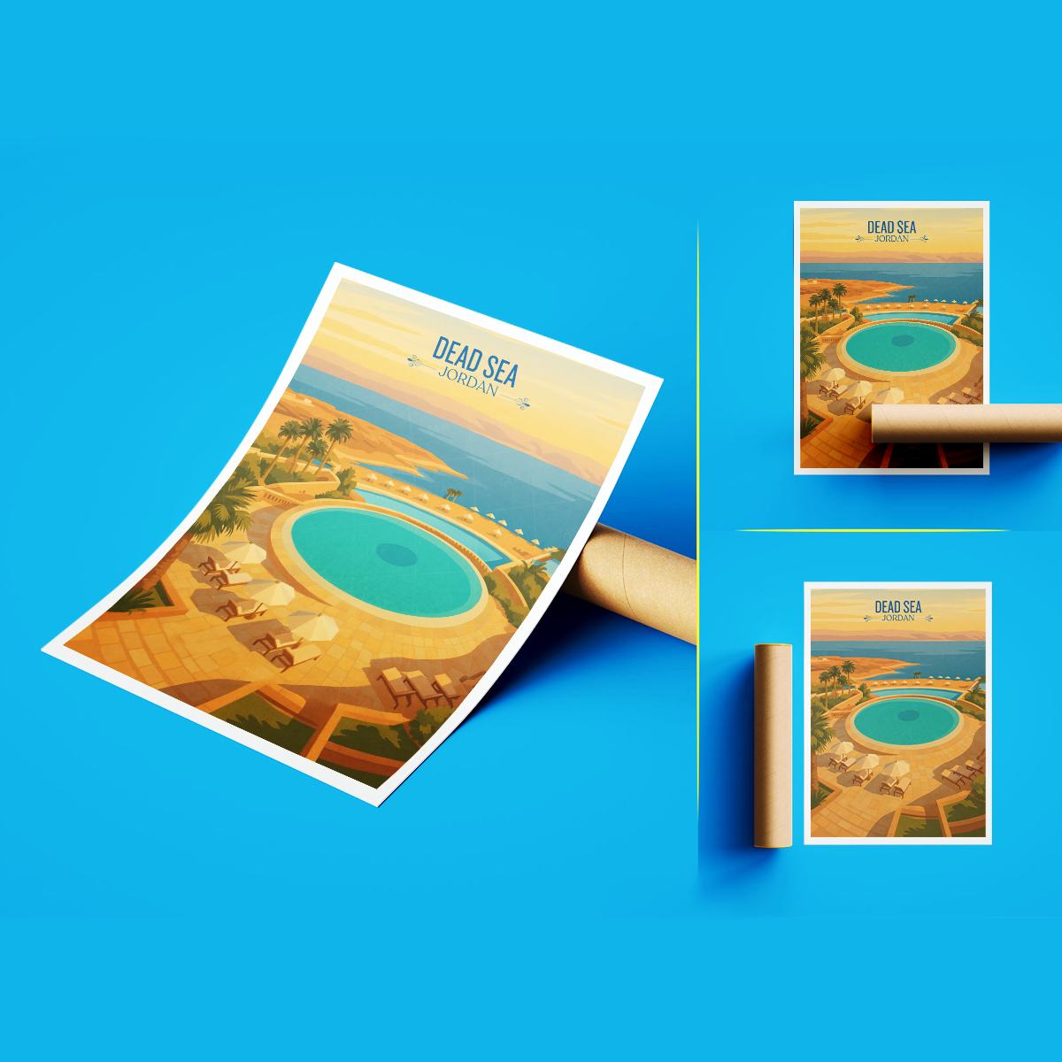 Dead Sea - Jordan - Travel Art Wall Deco Poster - Art Print - Travel Art Poster