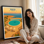 Dead Sea - Jordan - Travel Art Wall Deco Poster - Art Print - Travel Art Poster