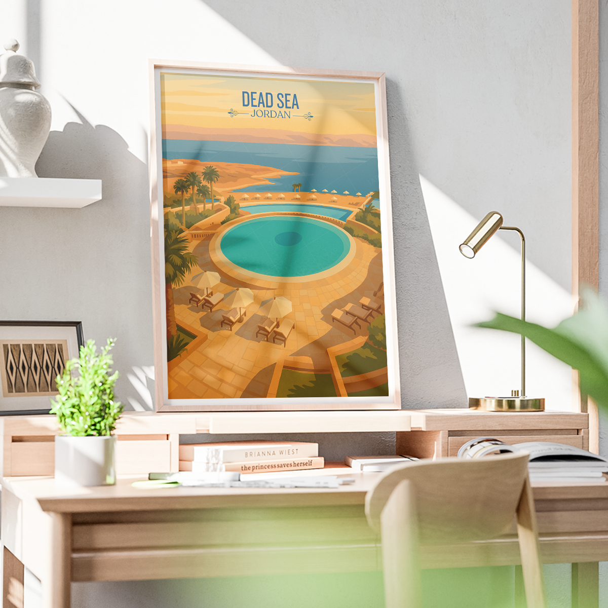 Dead Sea - Jordan - Travel Art Wall Deco Poster - Art Print - Travel Art Poster
