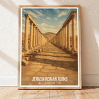 Jerash Ruins - Jordan - Travel Art Wall Deco Poster - Art Print - Travel Art Poster