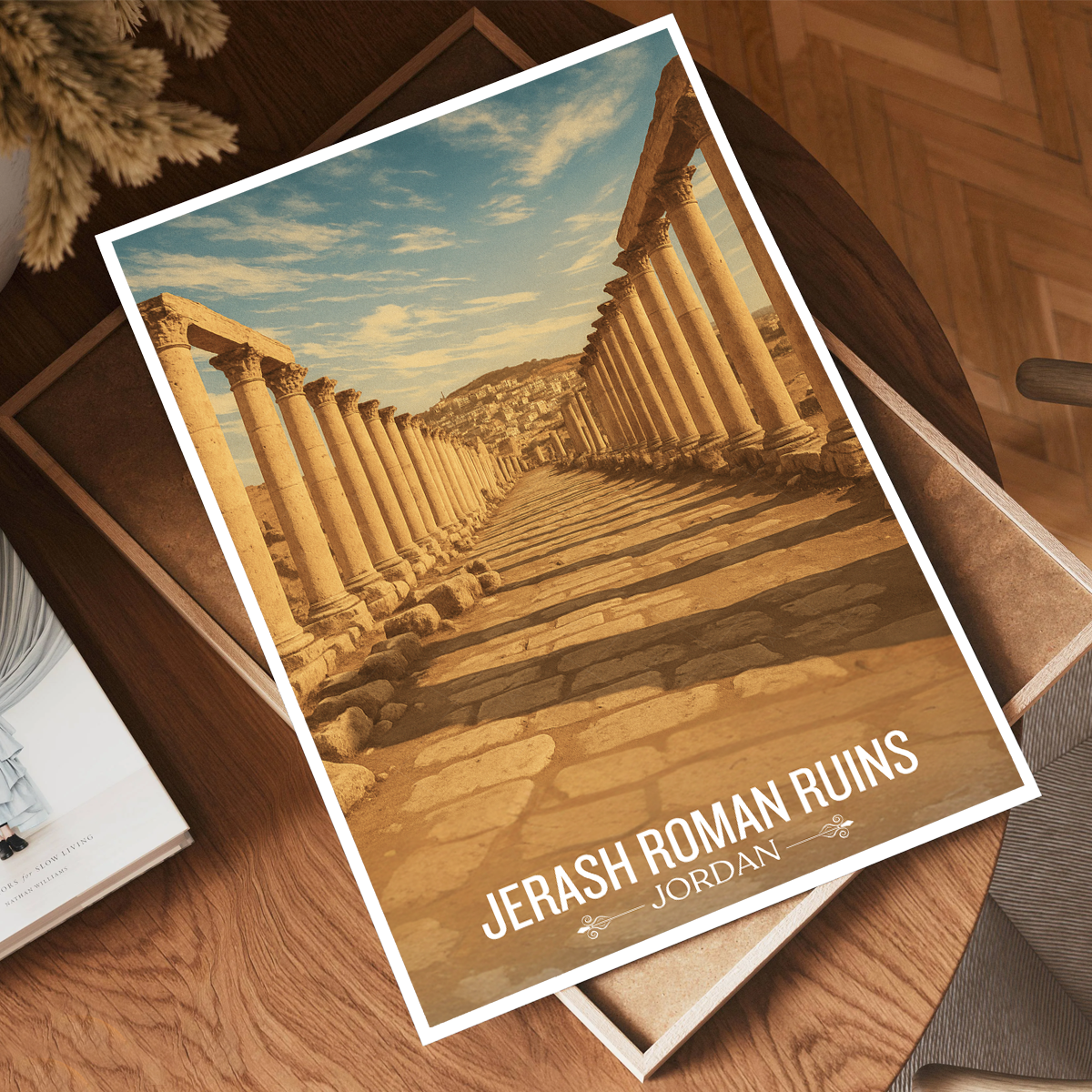 Jerash Ruins - Jordan - Travel Art Wall Deco Poster - Art Print - Travel Art Poster