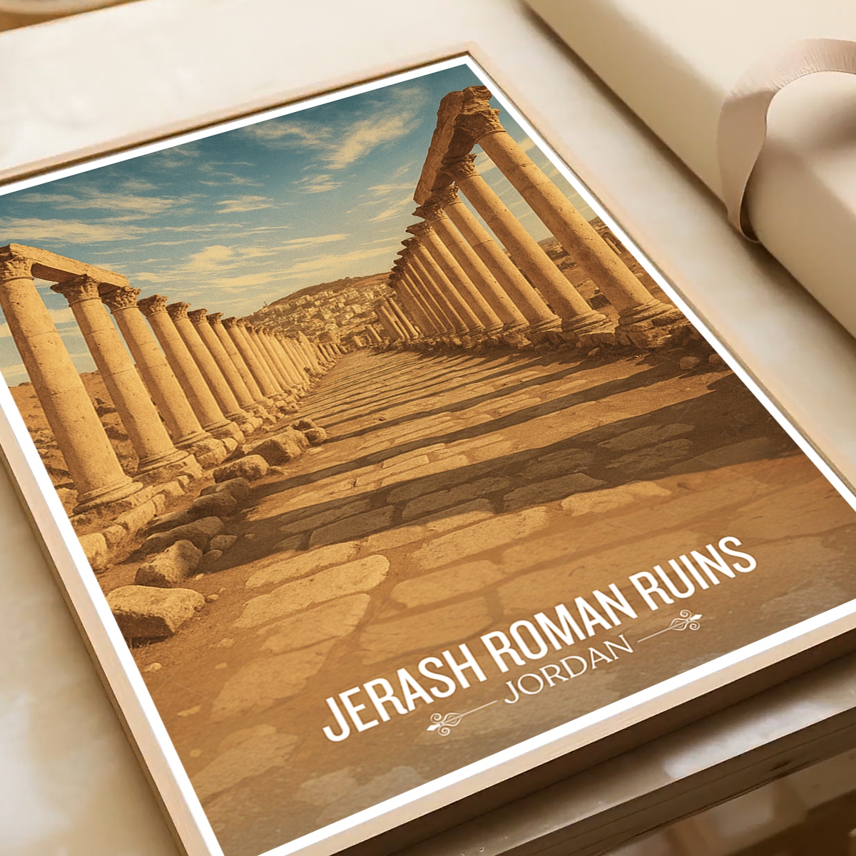 Jerash Ruins - Jordan - Travel Art Wall Deco Poster - Art Print - Travel Art Poster