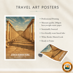 Jerash Ruins - Jordan - Travel Art Wall Deco Poster - Art Print - Travel Art Poster