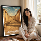 Jerash Ruins - Jordan - Travel Art Wall Deco Poster - Art Print - Travel Art Poster
