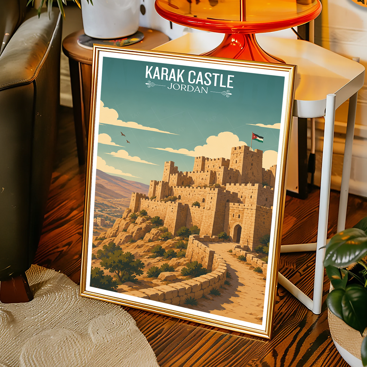 Karak Castle - Jordan - Travel Art Wall Deco Poster - Art Print - Travel Art Poster