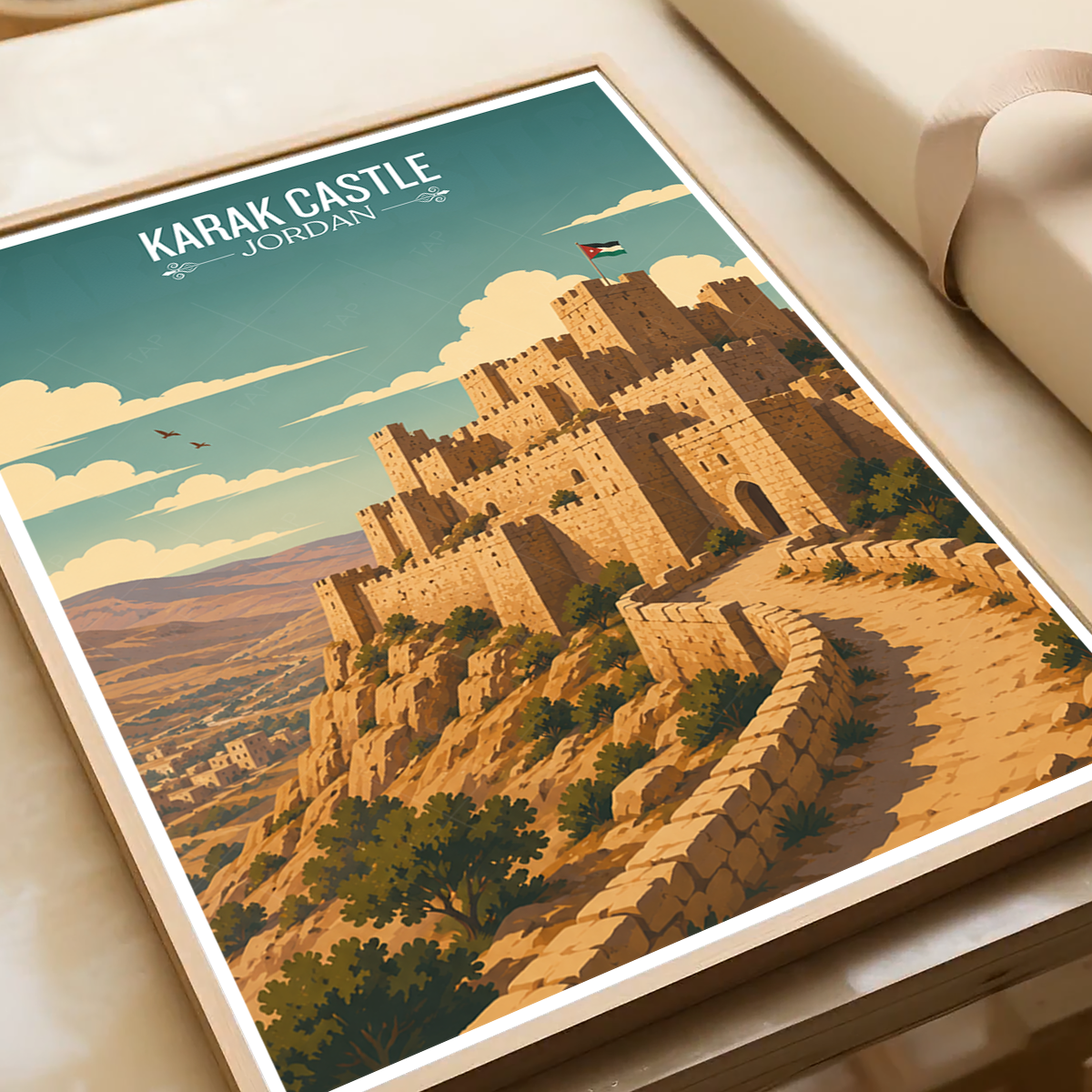 Karak Castle - Jordan - Travel Art Wall Deco Poster - Art Print - Travel Art Poster