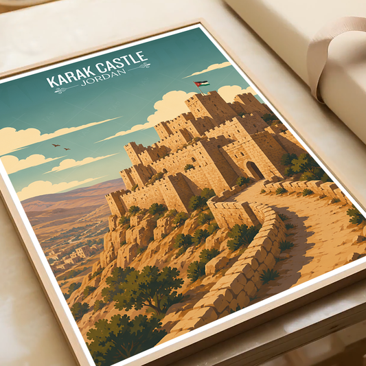 Karak Castle - Jordan - Travel Art Wall Deco Poster - Art Print - Travel Art Poster