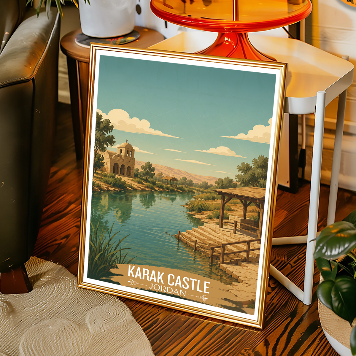 Karak Castle - Levant - Jordan - Travel Art Wall Deco Poster - Art Print - Travel Art Poster