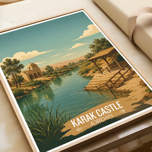 Karak Castle - Levant - Jordan - Travel Art Wall Deco Poster - Art Print - Travel Art Poster