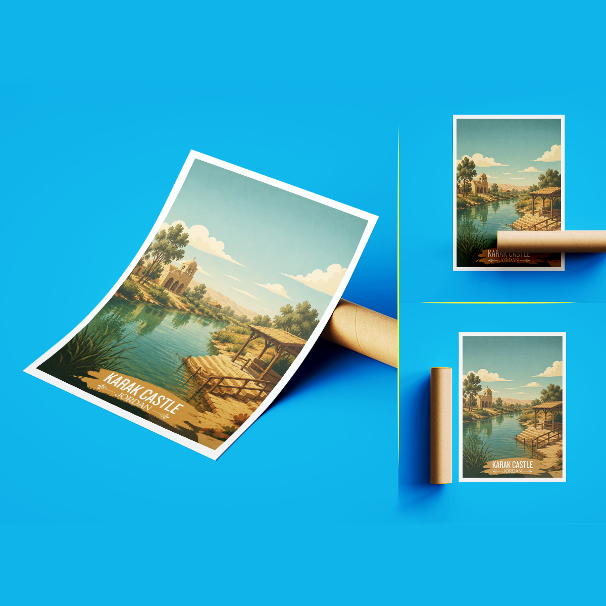 Karak Castle - Levant - Jordan - Travel Art Wall Deco Poster - Art Print - Travel Art Poster