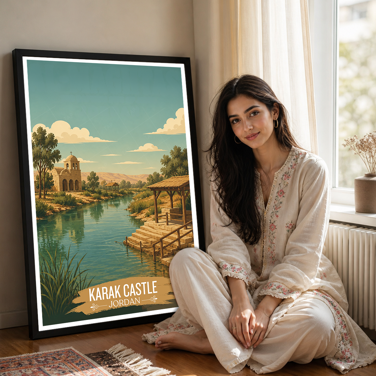 Karak Castle - Levant - Jordan - Travel Art Wall Deco Poster - Art Print - Travel Art Poster