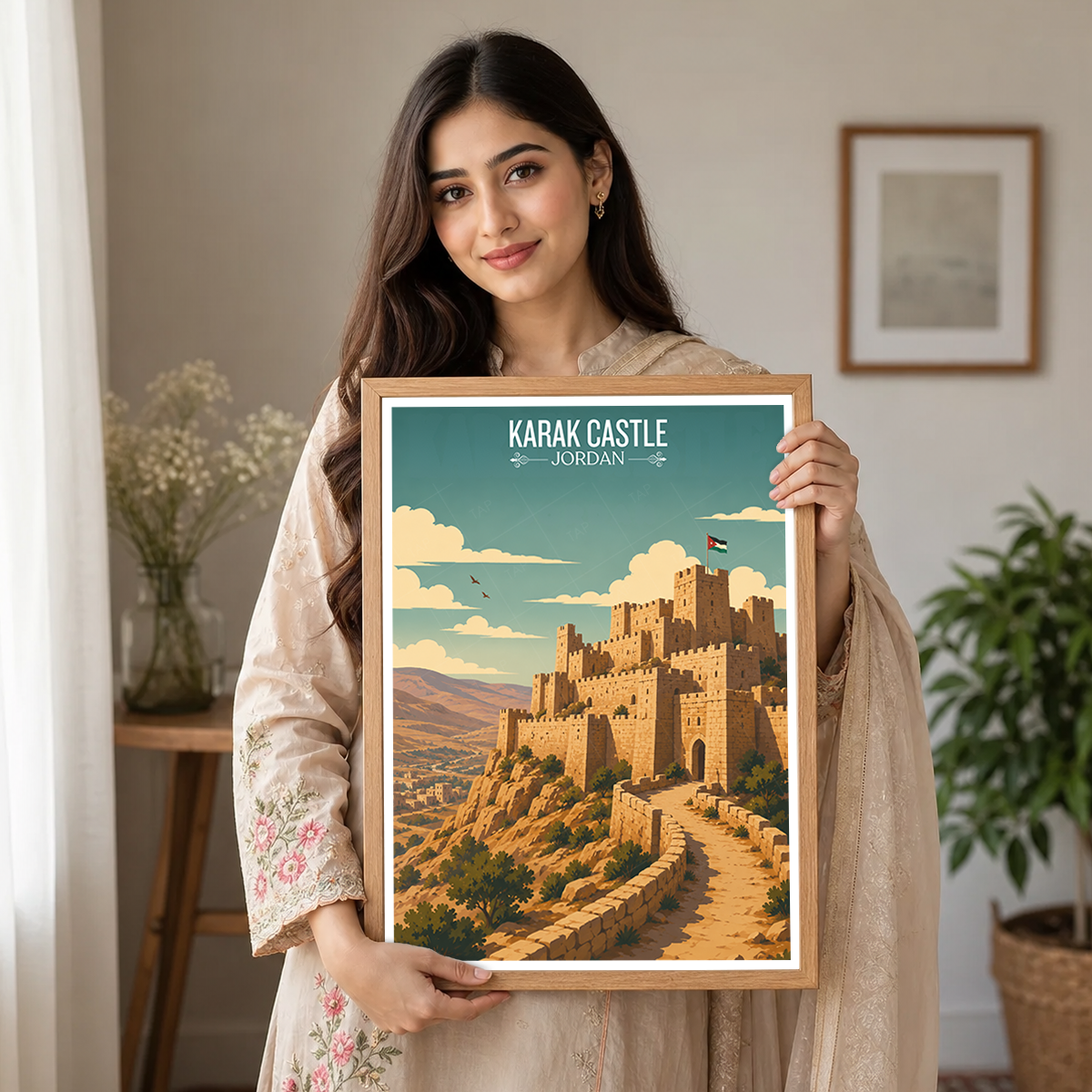Karak Castle - Jordan - Travel Art Wall Deco Poster - Art Print - Travel Art Poster