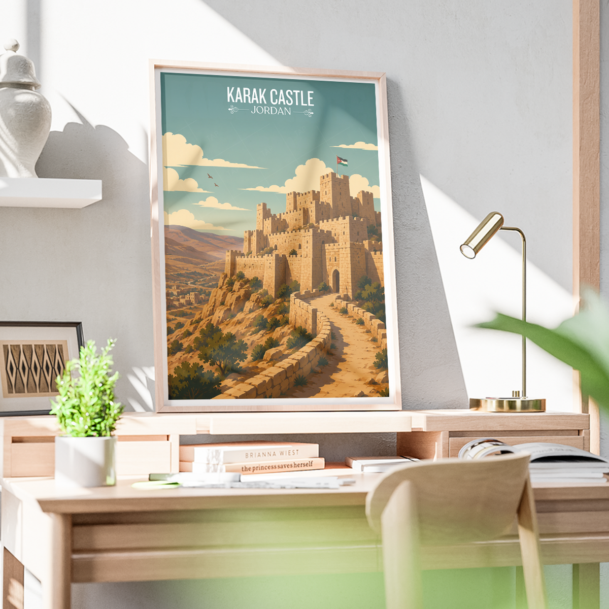 Karak Castle - Jordan - Travel Art Wall Deco Poster - Art Print - Travel Art Poster