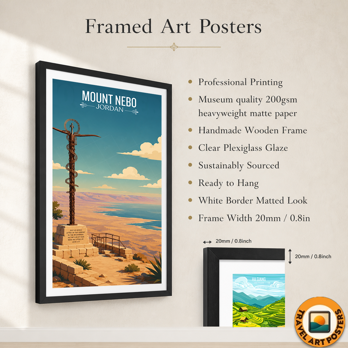 Mount Nebo - Jordan - Travel Art Wall Deco Poster - Art Print - Travel Art Poster