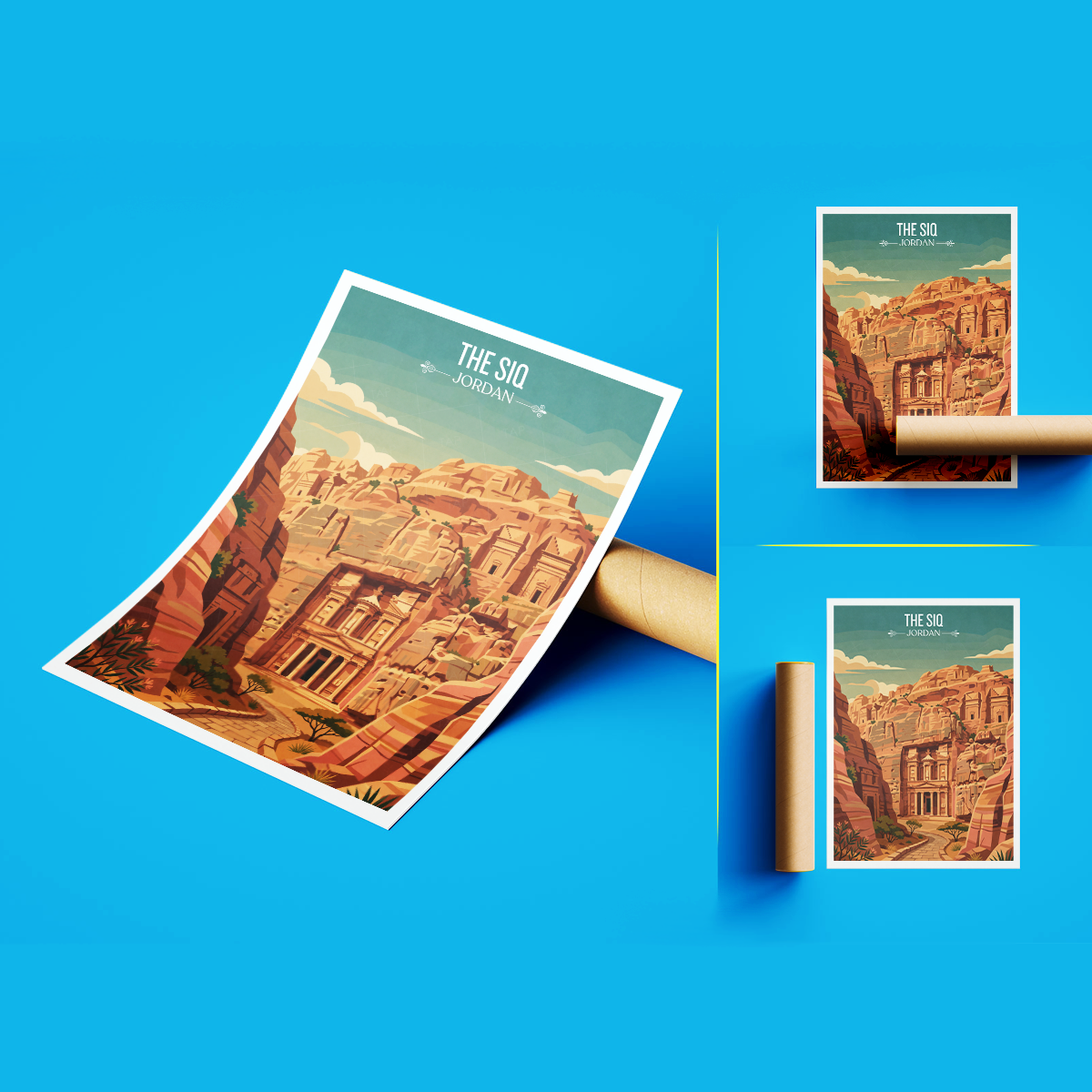 The Siq - Jordan - Travel Art Wall Deco Poster - Art Print - Travel Art Poster