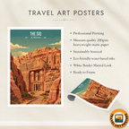 The Siq - Jordan - Travel Art Wall Deco Poster - Art Print - Travel Art Poster