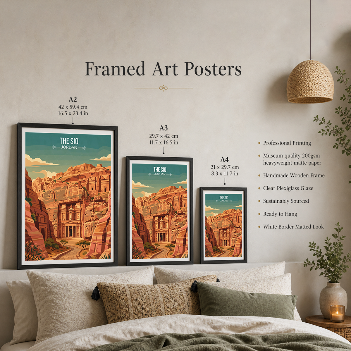The Siq - Jordan - Travel Art Wall Deco Poster - Art Print - Travel Art Poster
