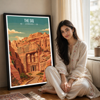 The Siq - Jordan - Travel Art Wall Deco Poster - Art Print - Travel Art Poster